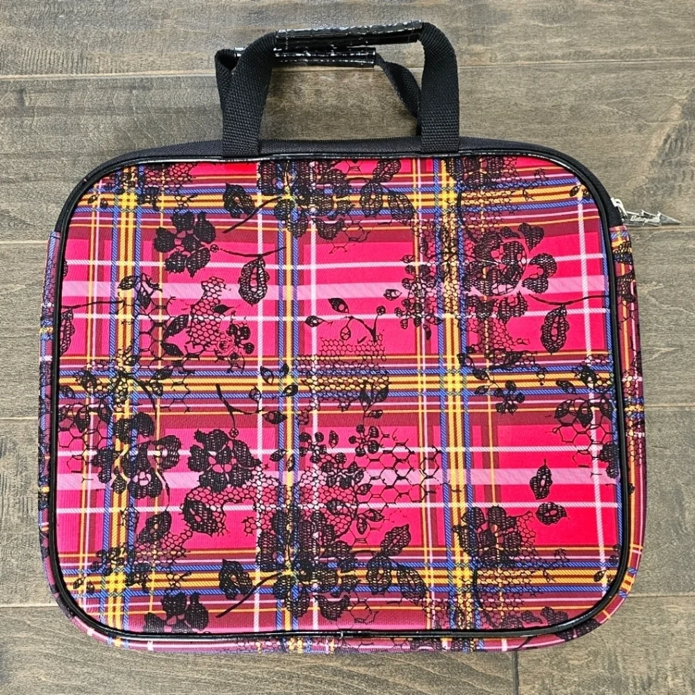 Betsey Johnson Pink Plaid Laptop Carrying Bag